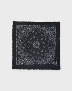 KUJTEN   Hachiko Cashmere Bandana Scarf  Black ONESIZE 